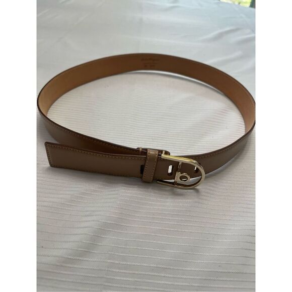 Salvatore Ferragamo Beige Leather Ganchini Belt Size 75cm Small - Picture 1 of 7
